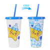 Custom PP Drink Straw Reusable Plastic Cold Color Changing Magic Cup