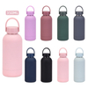 32oz Rubber Coated Vacuum Double Wall Insulated Flask Stainless Steel Sports Water Bottle with Handle Lid 