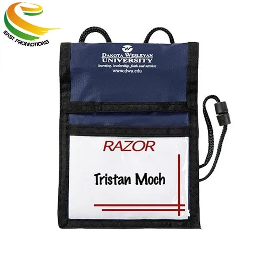 Custom Oxford Name Badge Bag ID Badge Holder Bag with Lanyard Neck Wallet for Exhibition