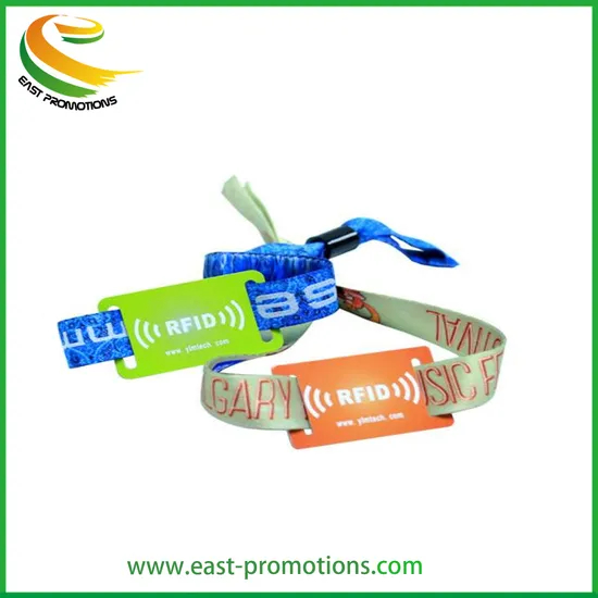 Custom RFID Waterproof Woven Wristband Disposable Bracelets for Festival Event