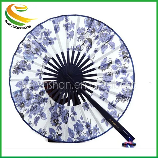 Printing Flowers Round Windmill Cloth Fan