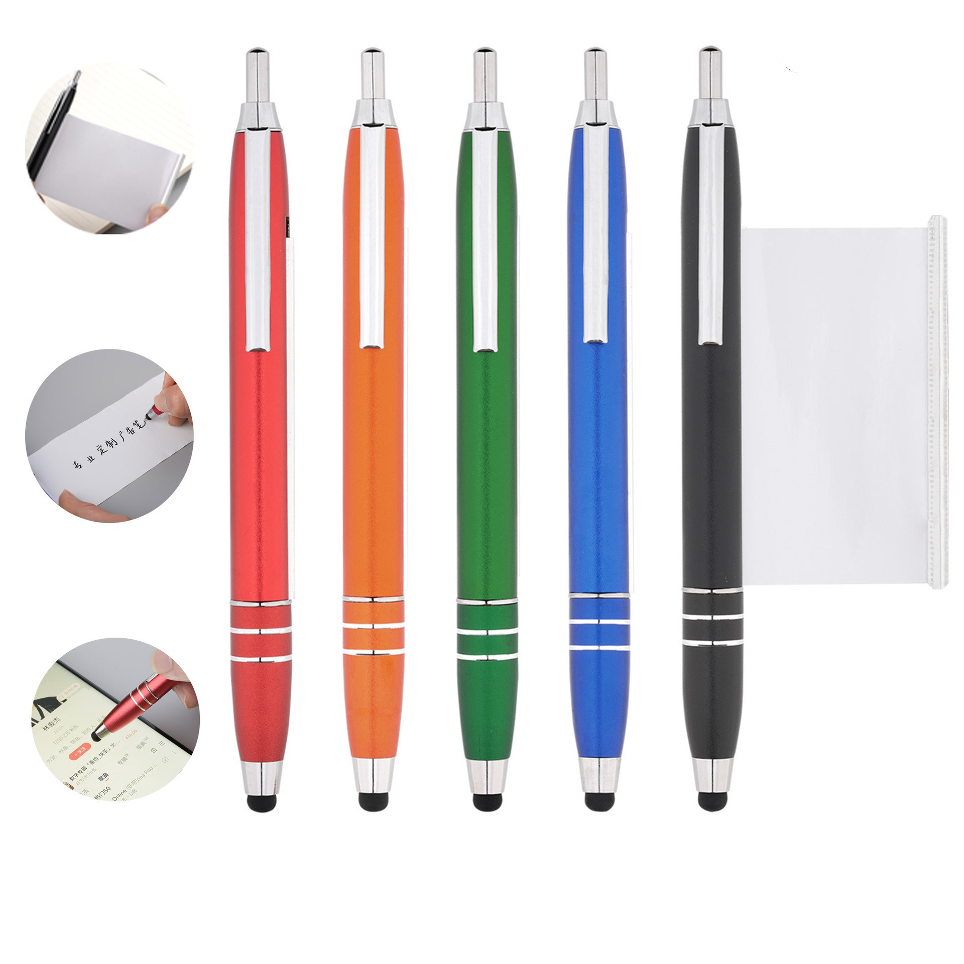 Custom Printed Advertising Flag Pen Pull Out Banner Ball Pen with Stylus