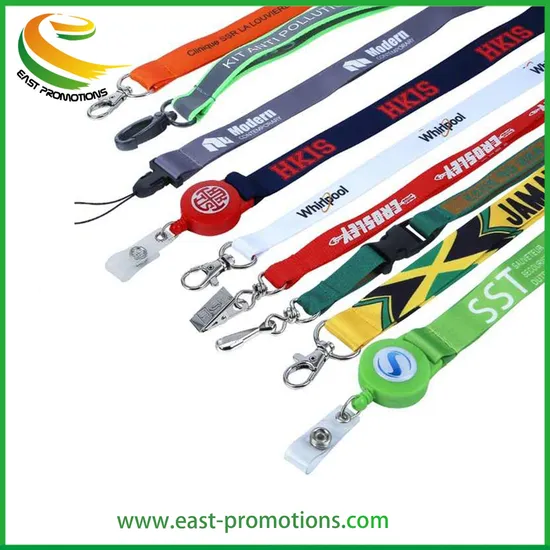 Custom Design RPET Fabric Sublimation Printing Logo Neck Key Chain Nylon Lanyard