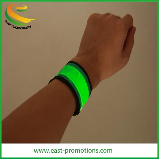 Custom Cheap LED Slap Strap Sport Glowing Armband Wristband for Night Sport Events