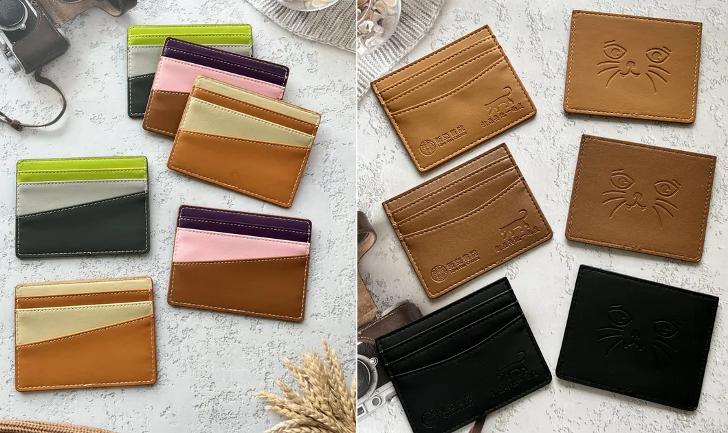 Custom PU Slim Wallet Card Holder Soft Leather Credit Card Holders for Men Women