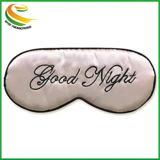 Custom Logo Printing Silk Satin Sleep Eye Shade Eye Mask Sleeping Mask for Hotel Gifts