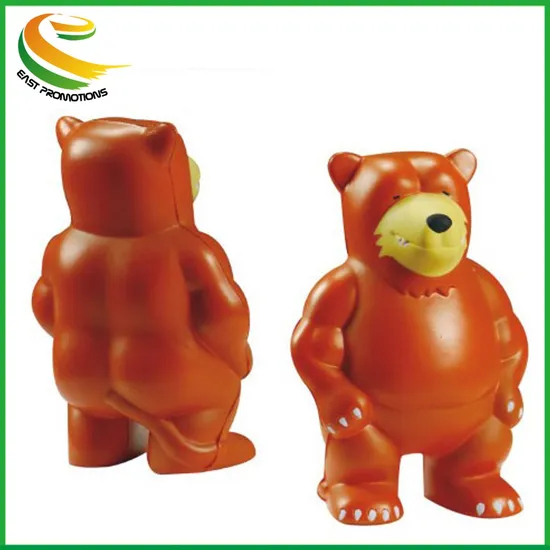 Customised Animal Cute Bear Shape Slow Rebound PU Foam Soft Squishy Ball Toy