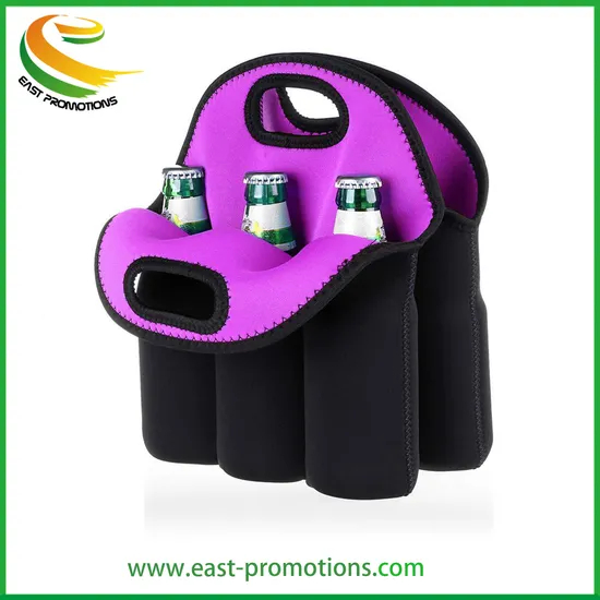 Wholesale 6 Bottle Neoprene Beer Holder Can Cooler Carrier Tote Bag for Picnic
