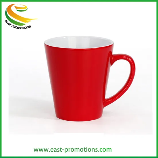 Wholesale Cheap 12oz Colored Tapered Porcelain Mug Ceramic Cup with Logo Printing for Promotional Gifts
