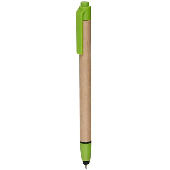 Factory Hot Sale Promotional Recyclable Kraft Paper Tube Touch Screen Stylus Ballpoint Pen with Logo Printing
