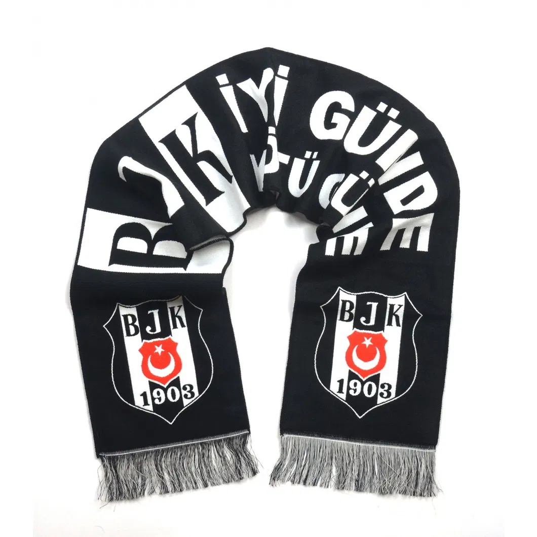 Polyester Satin Printing Sports Team Promotional Football Fans Scarf