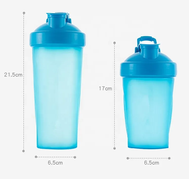 Custom Promotional 600ml Plastic Sports Drinking Water Bottle Gym Protein Shaker Bottle with Mixer Ball