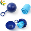 Outdoor Camping Keychain Portable Spherical Case Raincoat Plastic Ball Key Chain Disposable Rain Poncho