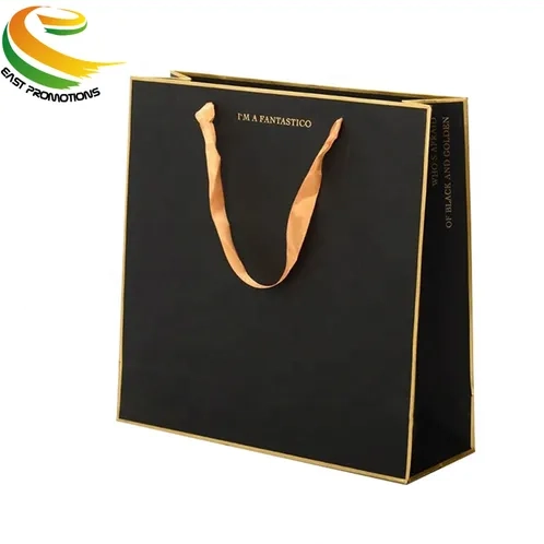 Manufacturer Custom Cheap Luxury Coated Art Paper Gift Bag Ribbon Handle with Logo Stamping