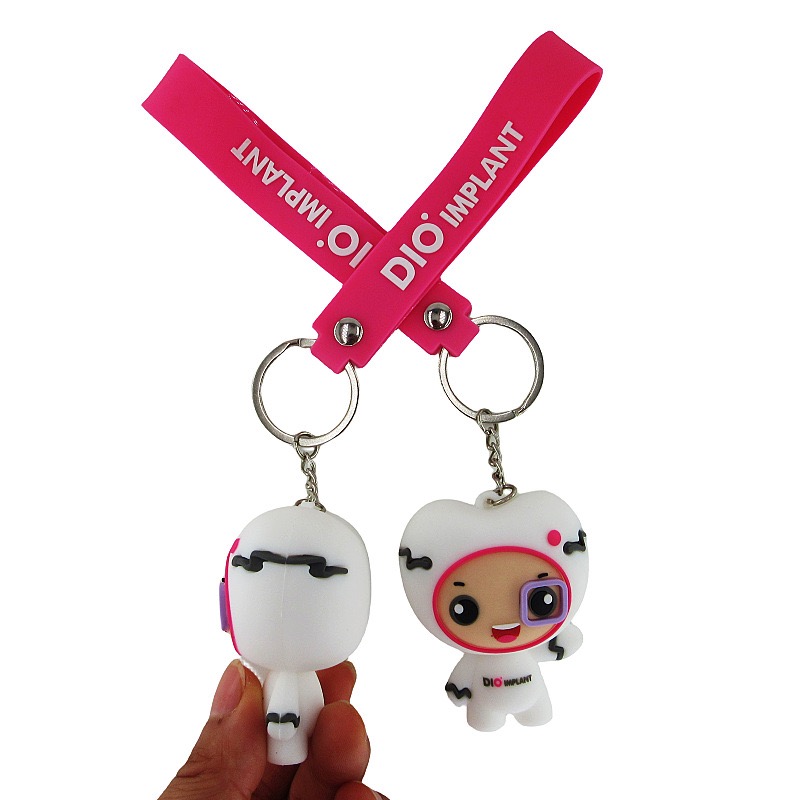 Custom Design 3D Silicone Keychain Popular Soft PVC Rubber Key Chain for Souvenir Gifts