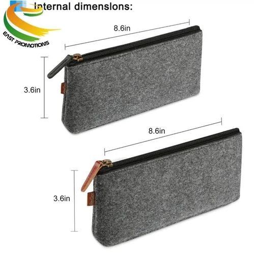 New Arrival Felt Cloth Pouch Storage Bag Pencil Case with Zipper for School Office