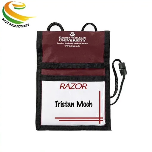 Custom Oxford Name Badge Bag ID Badge Holder Bag with Lanyard Neck Wallet for Exhibition
