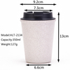 12oz Travel Tumbler Double-Layer Portable Mini Plastic Wheat Straw Coffee Cups