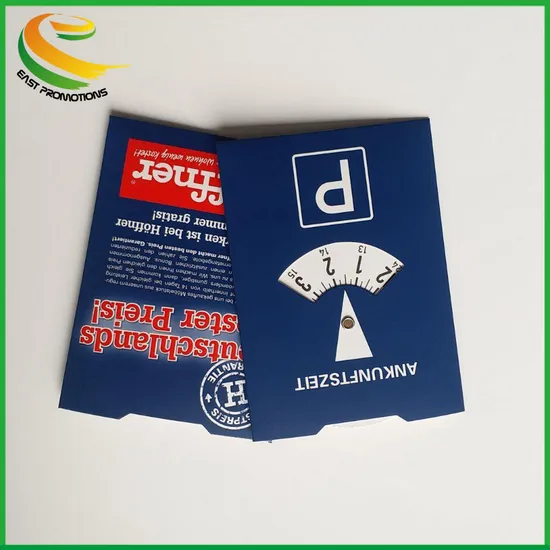 Factory Custom Printing Paper Parking Disc, Hot French Car Parking Timer for Car Giveaways