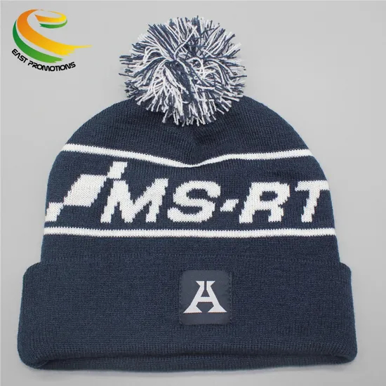 Acrylic Flanged Yarn Knitted Beanie Children Hat with Spike Ball