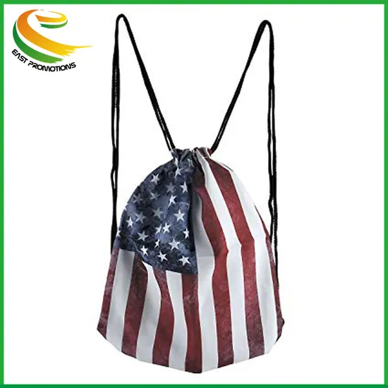 Factory Wholesale Cotton Drawstring Backpack Gym Sack Bag Travel Canvas String Bag
