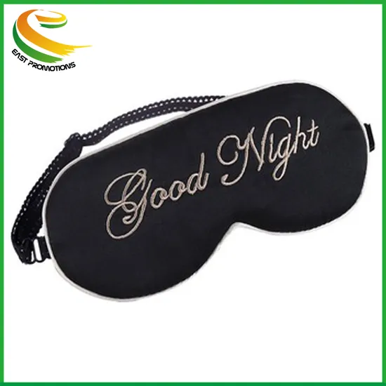 Custom Logo Printing Silk Satin Sleep Eye Shade Eye Mask Sleeping Mask for Hotel Gifts