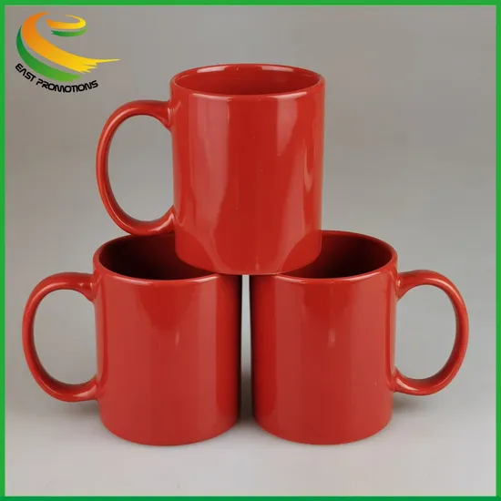 Factory Wholesale Customized 11oz Promotional Drinking Porcelain Mug Ceramic Tea Cups with C Handle
