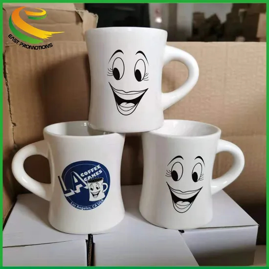Wholesale Tick Wall Tight Waist Mug Thin Ceramic Coffee Mug Cups for Drinking