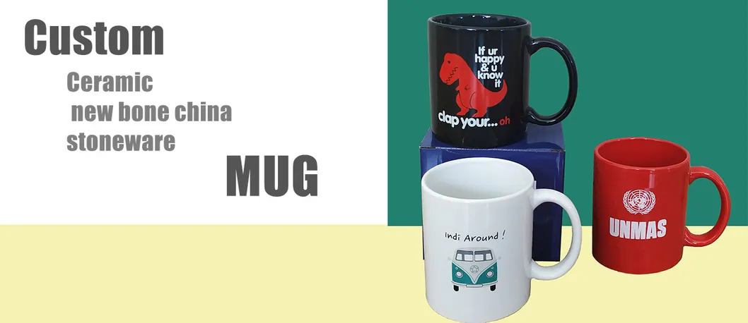 Factory Custom Printing Fashion Design Porcelain Ceramic Mug Heart Handle Love Mugs for Valentine&prime; S Day Gifts