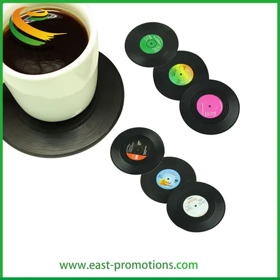 Custom Promotional Cup Coaster Set, Set of 6 CD Drink Coasters for Music Lovers