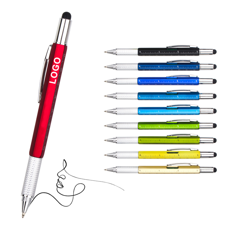 Manufacturer Wholesale 6 in 1 Multifunctional Tools Pen Touch Screwdriver Carving Scale Plastic Ballpoint Pen