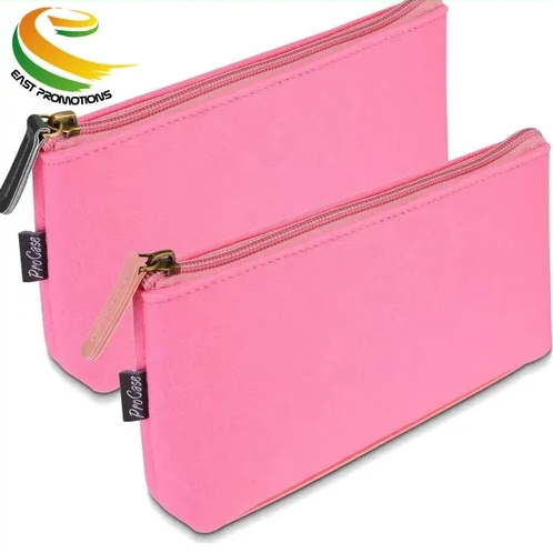 New Arrival Felt Cloth Pouch Storage Bag Pencil Case with Zipper for School Office