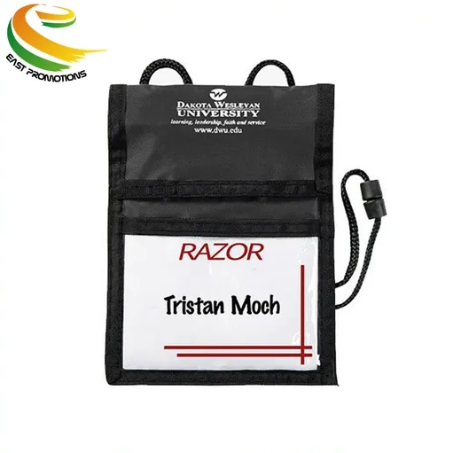 Custom Oxford Name Badge Bag ID Badge Holder Bag with Lanyard Neck Wallet for Exhibition