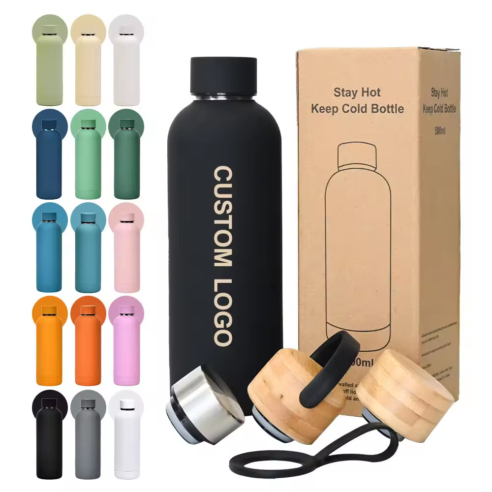 Custom BPA Free Rubber Paint Double Wall Stainless Water Tumbler Vacuum Insulated Stainless Steel Water Bottle