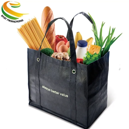 Custom Logo Printed High-Capacity 120gms Non Woven Tote Bag with Metal Eyelet Strong Handle