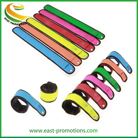 Manufacturers Wholesale Reflective Material with Warning Light LED Slap Bracelet Sports Wristband for Night Running