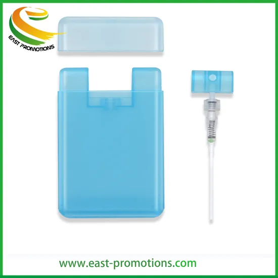 Customized 20ml Credit Card Pocket Sprayer Bottle with Cap, PP Perfume Atomizer for Promotional Gifts