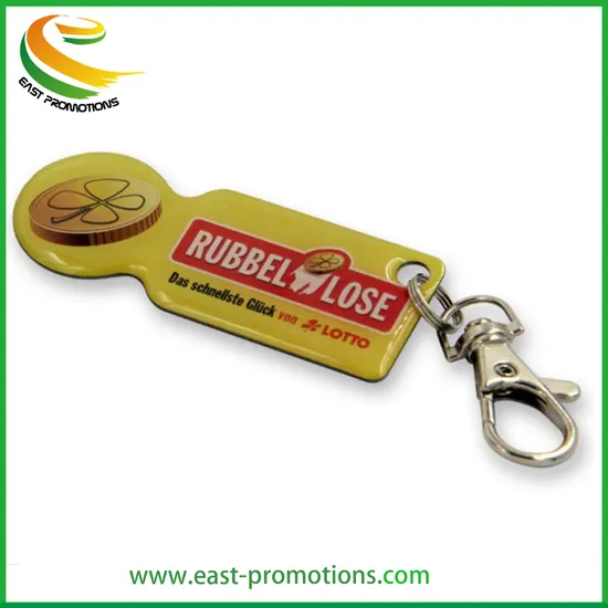 Custom Design Shopping Cart Trolley Token Coin Keychain Promotion Metal Coin Key Chain