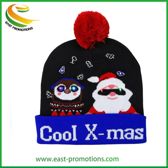 2024 Hot Sale Winter Warm Knitting Christmas LED Flashing Beanie Hat