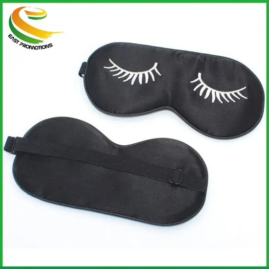 Custom Promotional Soft Silk Sleep Eye Mask, Personalized Satin Blindfold with Logo Printing for Travel