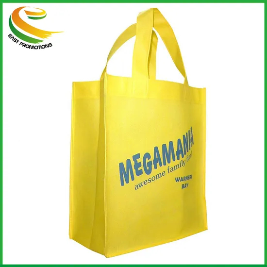 High Quality Color Logo Printed Grocery Promotional and Reusable Non Woven Shopping Tote Bag