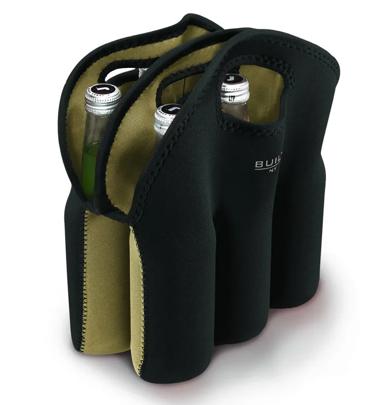 Neoprene 6 Pocket Wine Bottle Carrier Holder Cooler Handbag