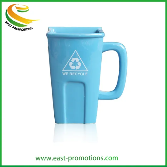 Customized Promotional 12oz 3D Trash Can Design Ceramic Coffee Mug Porcelain Drinking Cups for Gifts