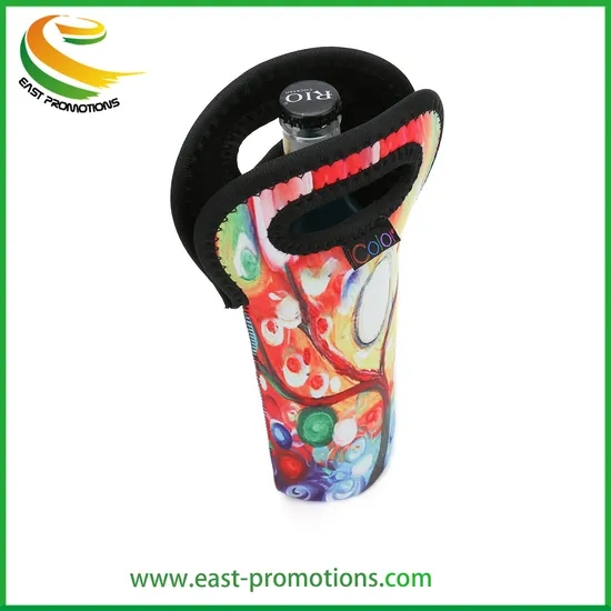 Factory Custom Neoprene Single Wine Bottle Carrier Holder Cooler Bag with Logo Printing