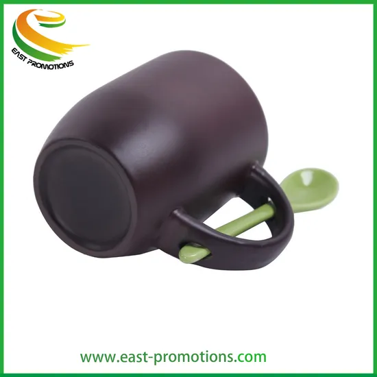 Manufacturer Customized 11oz Porcelain Ceramic Gift Mug Color Changing Ceramic Cups with Spoon