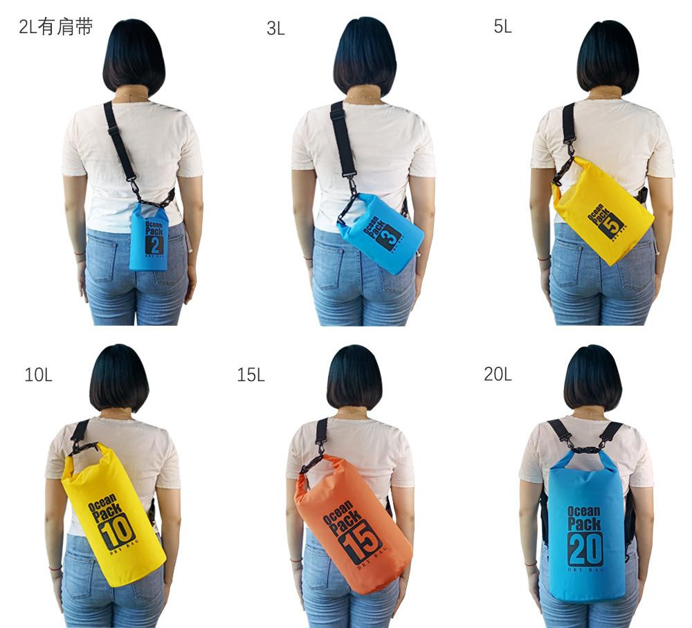 Factory Custom Logo Outdoor PVC Tarpaulin Ocean Pack Tube Waterproof Dry Bag Sack for Promotion