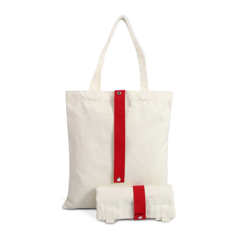 Custom Portable Folding Eco Organic Cotton Shopping Tote Bag