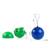 2025 Hot Sale 100% Degradable PE Poncho Raincoat Ball Keychain with Logo Printing
