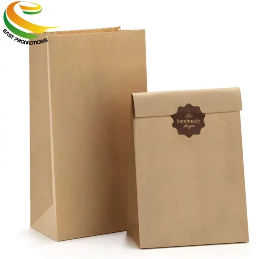 Custom Brown Kraft Paper Cake Bag Food Grade Paper Packing Bag Anti-Oil Pouch for Food