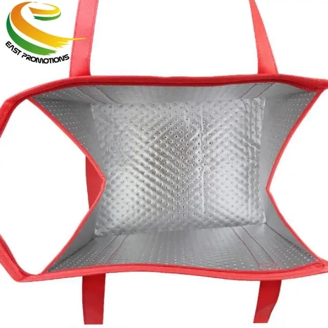 Custom Logo Insulated Reusable Large Waterproof Refrigerated Non Woven Tote Picnic Cooler Bag